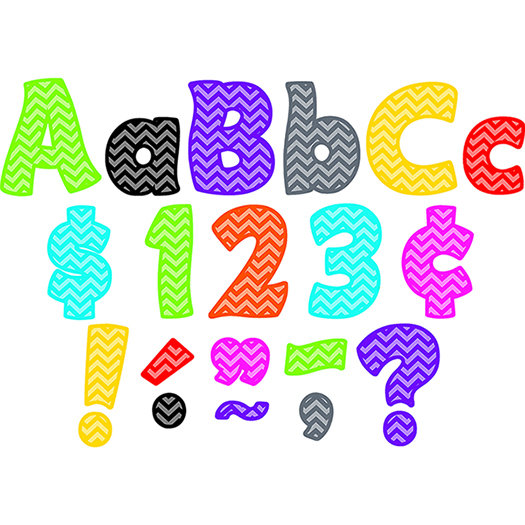 Picture of Teacher Created Resources TCR5454 Chevron Funtastic 4In Letters Combo