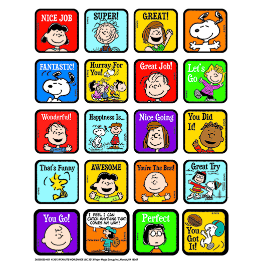 Picture of Eureka EU-655055 Peanuts Motivational Theme Stickers