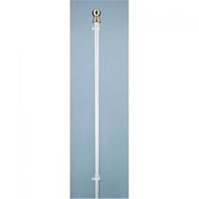 Annin Flagmakers 166 Carton of six 5 ft. 1 Piece White Spinning Flagpoles wit...