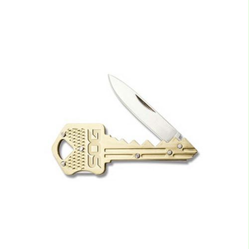 Knives  Key - Folding Knife - Brass- Satin Finish - SOG KEY102-CP