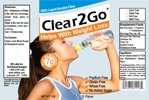 Picture of Nutritional Designs Inc. 610-16 Clear 2 Go Fiber