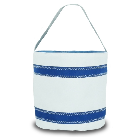 Picture of SailorBags 300-WB Bucket Bag- White with Blue stripes