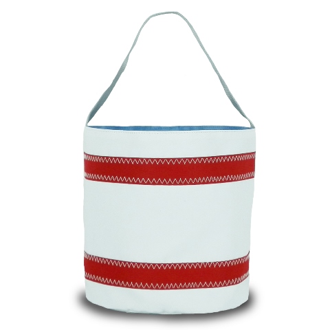 Picture of SailorBags 300-WR Bucket Bag- White with Red stripes