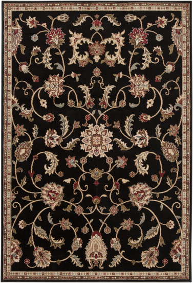 Rug RLY5025-5376 Rectangle Jet Black Area Rug 5 ft. 3 in. x 7 ft. 6 in.