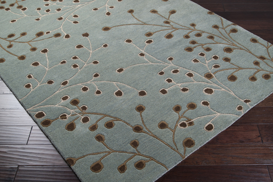 Rug ATH5058-4SQ 4 ft. Transitional Square Pigeon Gray Hand Tufted Area Rug