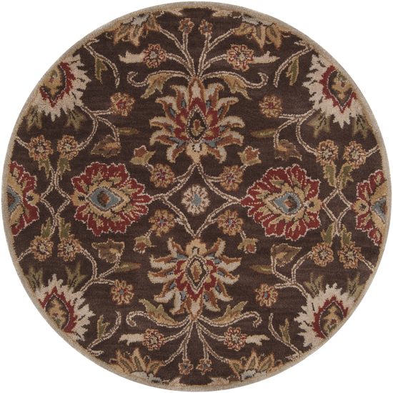 Rug CAE1051-4RD 4 ft. Round Brown and Beige Hand Tufted Area Rug