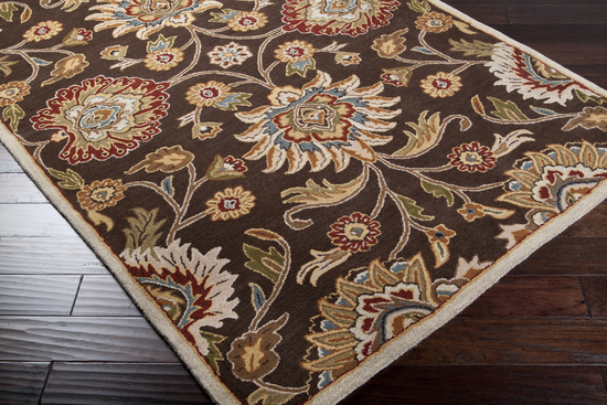 Rug CAE1051-4SQ 4 ft. Square Brown and Beige Hand Tufted Area Rug