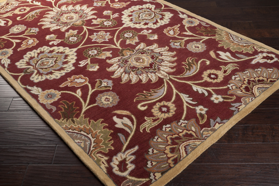 Rug CAE1061-4RD 4 ft. Round Red and Pink Hand Tufted Area Rug