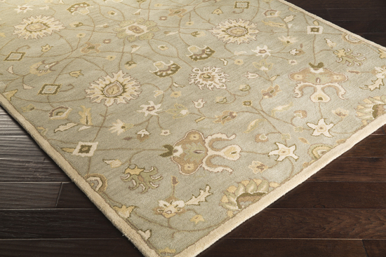 Rug CAE1121-4RD 4 ft. Round Black and Gray Hand Tufted Area Rug