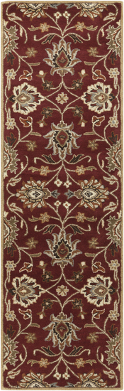 Rug CAE1061-268 2 ft. 6 in. x 8 ft. Runner Red and Pink Hand Tufted Hand Tufted Rug