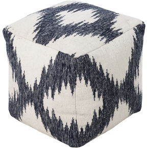 Rug POUF-236 Cube Ivory Pouf 18 x 18 x 18 in -  Livabliss