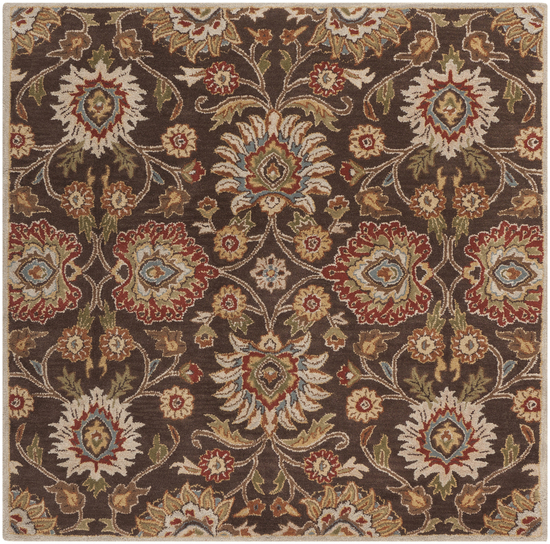 Rug CAE1051-6SQ 6 ft. Square Brown and Beige Hand Tufted Area Rug
