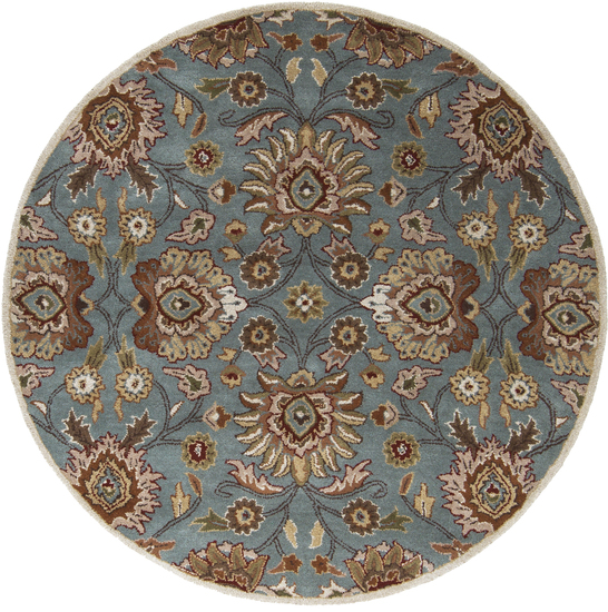 Rug CAE1052-6RD 6 ft. Round Blue and Purple Hand Tufted Area Rug