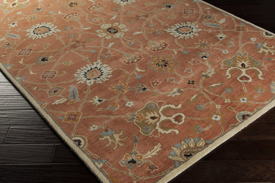 Javan Rug - Rust - Orange - Orange | Floor Covering, Carpet, Mat, Area Rug - 6' Round