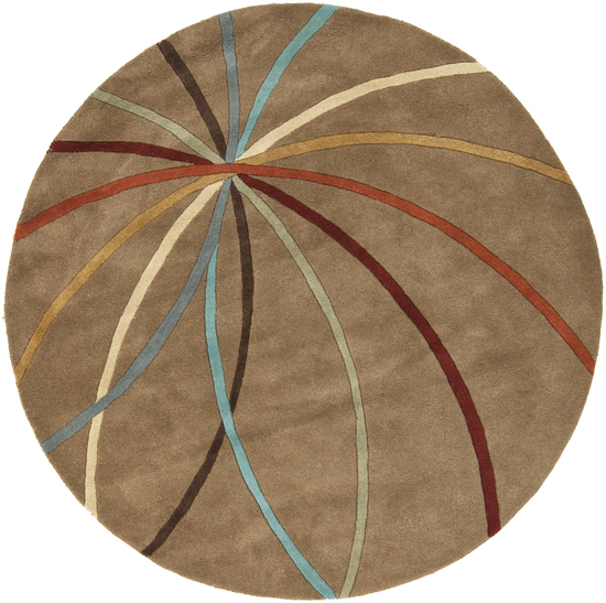 Rug FM7140-6RD Round Amphora Contemporary Hand Tufted Area Rug 6 ft.
