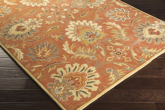 Rug CAE1112-8RD 8 ft. Round Red and Pink Hand Tufted Area Rug
