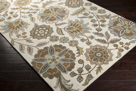 Rug ATH5063-811 8 x 11 ft. Transitional Rectangle White and Ivory Hand Tufted Area Rug