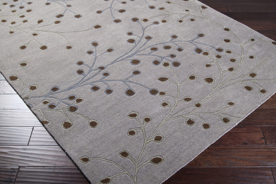 Rug ATH5055-99RD 9 ft. 9 in. Transitional Round Dove Gray Hand Tufted Area Rug
