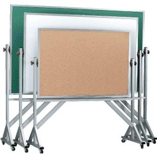 Picture of AARCO Products RS3648G Red Oak Revolving Porcelain Chalkboard on Both Sides