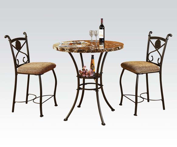 Acme Furniture 70560 KLEEF 3-PIECE COUNTER HEIGHT DINING SET
