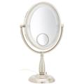 Jerdon HL9510N 10X Lighted Table Top Mirror in Nickel Jerdon HL9510N 10X Lighted Table Top Mirror in Nickel