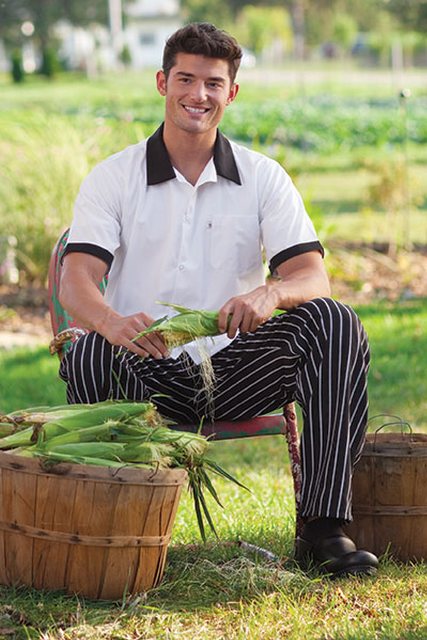 Picture of Uncommon Threads 4001-4110 Baggy Chef Pant in Chalk Stripe - 6XLarge