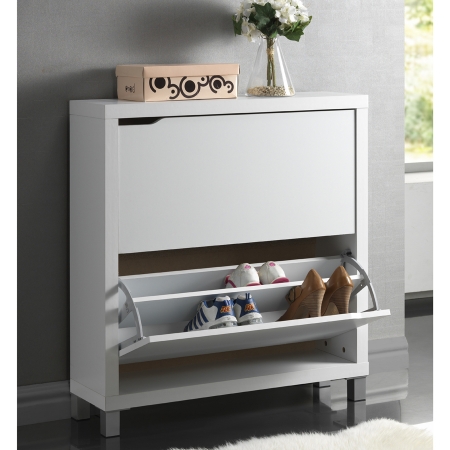 FP-2OUS-White Simms White Modern Shoe Cabinet