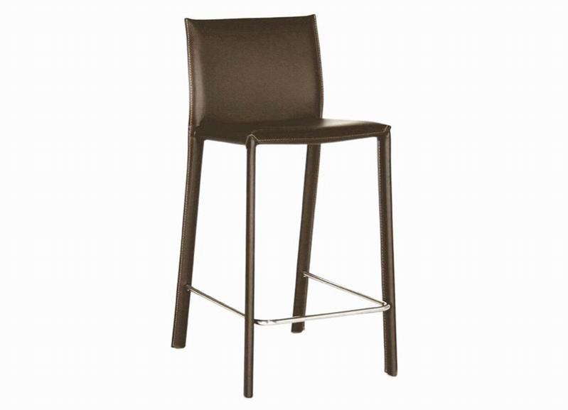 ALC-1822A-65 Brown Brown Leather Counter Stool - Pack of 2
