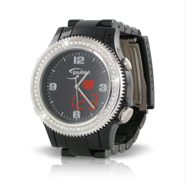 Picture of S-Pulse 227430 Fashion S-Pulse Heart Rate and Dual Time Zone Watch with Large LED Readout
