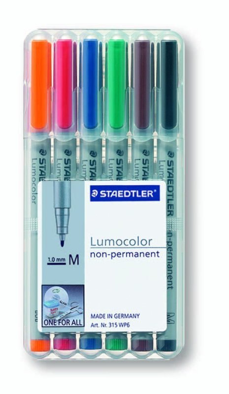 Staedtler ST 313 WP6 Overhead pen Lumocolor, S permanent 6 pieces -  Staedtler Inc, ST564928