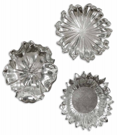 Picture of 212 Main 08503 212 Main Silver Flowers Wall Art  Set-3