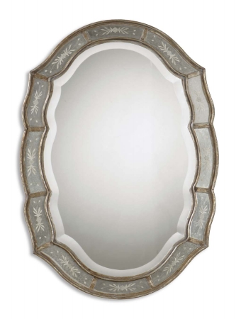 Picture of 212 Main 12530 B 212 Main Fifi Etched Antique Gold Mirror