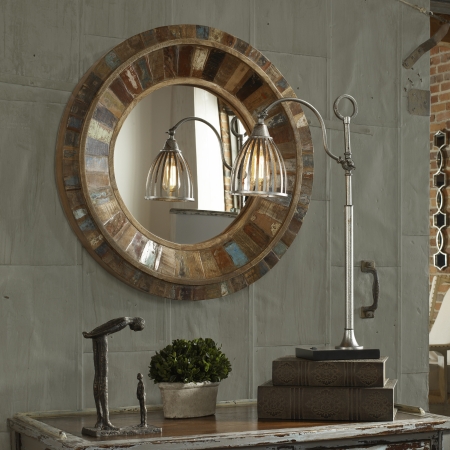 Picture of 212 Main 04017 212 Main Jeremiah Round Wood Mirror