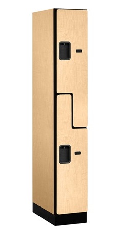 Salsbury Assembled Locker- Maple - 2 Tier- 12X21X76