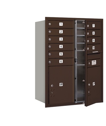 Salsbury 3711D-10ZFU 4C Horizontal Mailbox 11 Door High Unit - 41 Inches - Double Colum
