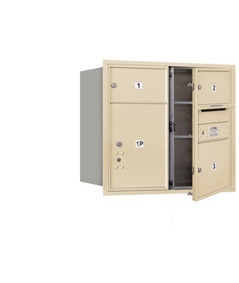 Picture of Salsbury  4C Horizontal Mailbox Includes Master Commercial Locks - 7 Door High Unit - 27 Inches - Double Column - 2 Mb2 Doors - 1 Mb3 Door - 1 Pl5 - Sandstone - Front Loading - Private Access