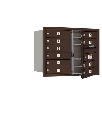 Salsbury 3706D-10ZFP 6 Door High Unit 23.50 Inches - Double Column - 10 Mb1 Doors - Bronze - Front Loading - Private Access