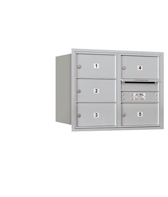 Salsbury 3706D-05ARP 6 Door High Unit 23.50 Inches - Double Column - 5 Mb2 Doors - Aluminum - Rear Loading - Private Access