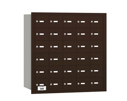 Salsbury 3630ZRP Salsbury 4Bplus Horizontal Mailbox 30 A Doors - Bronze - Rear Loading - Private Access