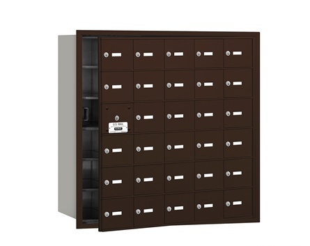Salsbury 3630ZFU Salsbury 4Bplus Horizontal Mailbox 30 A Doors - 29 Usable - Bronze - Front Loading - Usps Access
