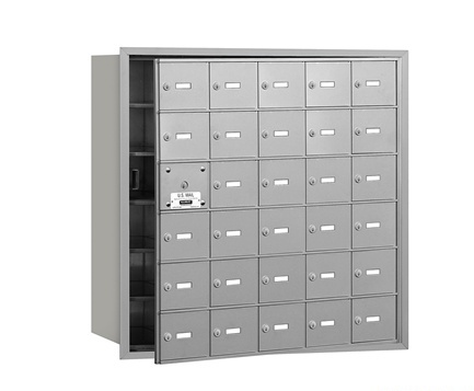 Salsbury  Salsbury 4Bplus Horizontal Mailbox Includes Master Commercial Lock - 30 A Doors - 29 Usable - Aluminum - Front Loading - Private Access