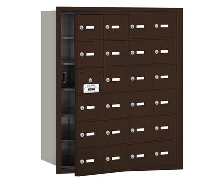 Salsbury 3624ZFP Salsbury 4Bplus Horizontal Mailbox Includes Master Commercial Lock - 24 A Doors - 23 Usable - Bronze - Front Loading - Private Access