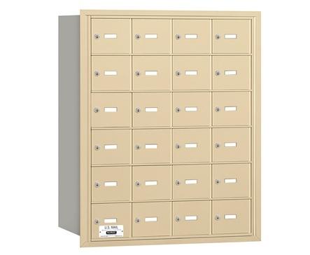 Salsbury 3624SRP Salsbury 4Bplus Horizontal Mailbox 24 A Doors - Sandstone - Rear Loading - Private Access