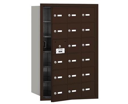 Salsbury 3618ZFP Salsbury 4Bplus Horizontal Mailbox Includes Master Commercial Lock - 18 A Doors - 17 Usable - Bronze - Front Loading - Private Access
