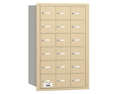 Salsbury 3618SRP Salsbury 4Bplus Horizontal Mailbox 18 B Doors - Sandstone - Rear Loading - Private Access