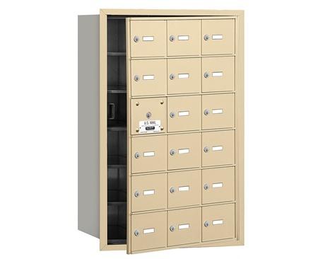 Salsbury  Salsbury 4Bplus Horizontal Mailbox Includes Master Commercial Lock - 18 A Doors - 17 Usable - Sandstone - Front Loading - Private Access