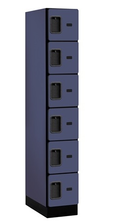 Salsbury Designer Wood Locker Six Tier Box Style - Blue