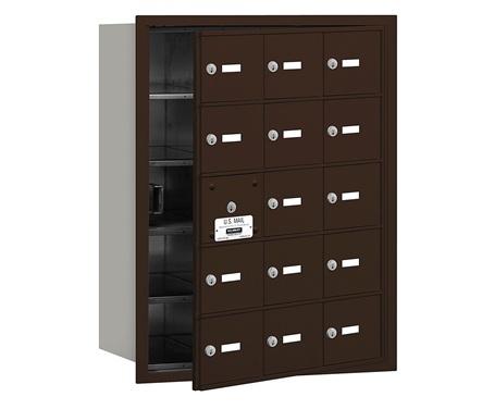 Salsbury Salsbury 4Bplus Horizontal Mailbox 15 A Doors - 14 Usable - Bronze - Front Loading - Usps Access