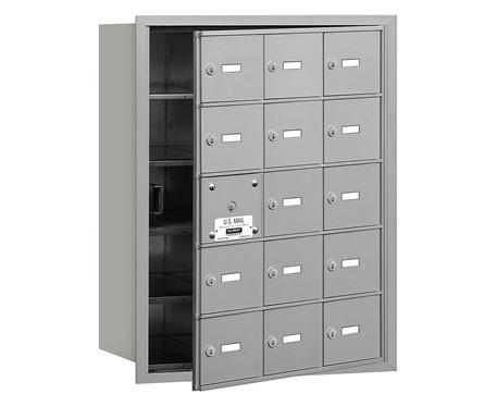 Salsbury  Salsbury 4Bplus Horizontal Mailbox Includes Master Commercial Lock - 15 A Doors - 14 Usable - Aluminum - Front Loading - Private Access