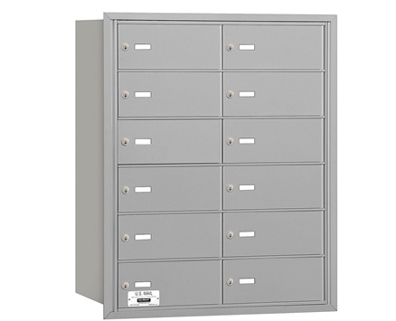 Salsbury 3612ARU Salsbury 4Bplus Horizontal Mailbox 12 B Doors - Aluminum - Rear Loading - Usps Access